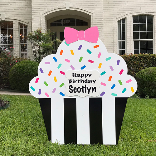 Cupcake Birthday Yard Sign, Metro Baton Rouge
