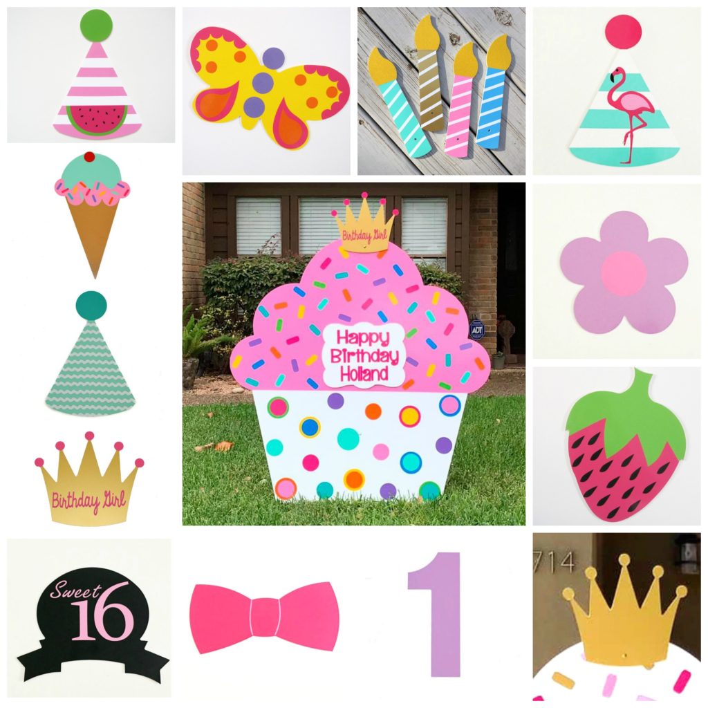 Bubblegum Pink - Happy Birthday Cupcake Yard sign, greater Baton Rouge
