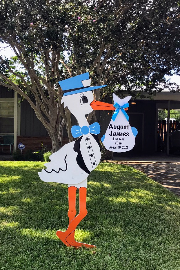 Blue Stork Lawn Sign