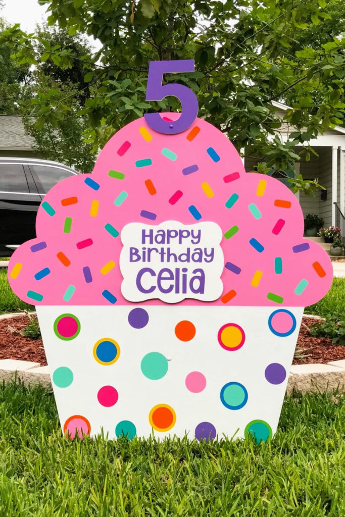 Birthday Cupcake Yard Sign