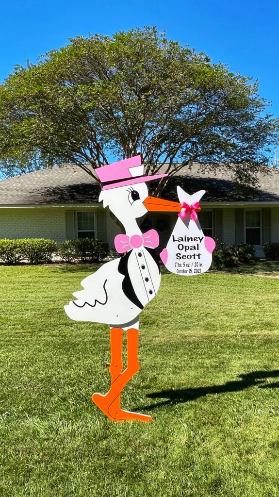 Stork Yard Sign in Baton Rouge, LA