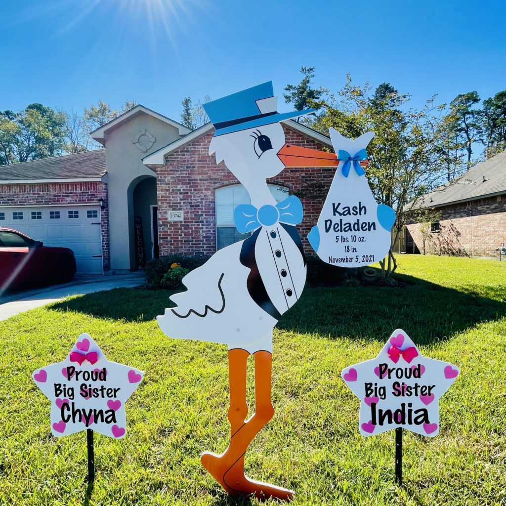 Stork Sign-Baton Rouge LA-Baton Rouge Stork and Birthday Signs